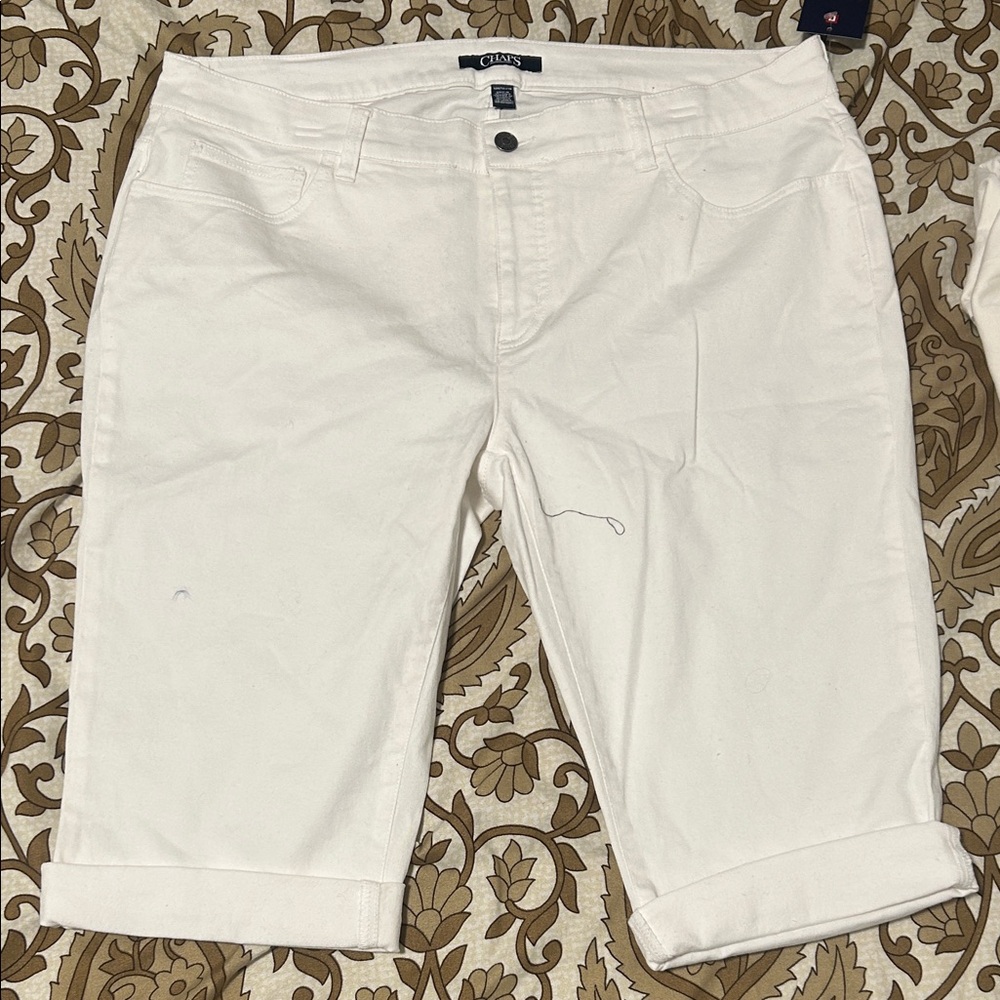 Chaps White Jean Shorts for Women